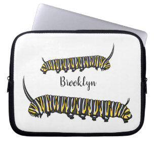 Monarch caterpijler cartoon illustratie laptop sleeve