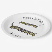 Monarch caterpijler cartoon illustratie papieren bordje (Gekanteld)