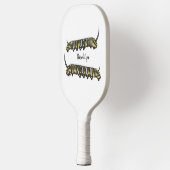 Monarch caterpijler cartoon illustratie pickleball paddle (Links)