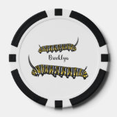 Monarch caterpijler cartoon illustratie poker chips (Voorkant)