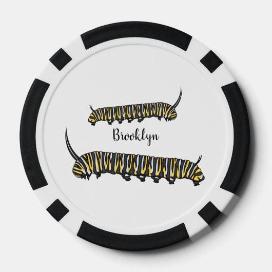Monarch caterpijler cartoon illustratie poker chips (Achterkant)