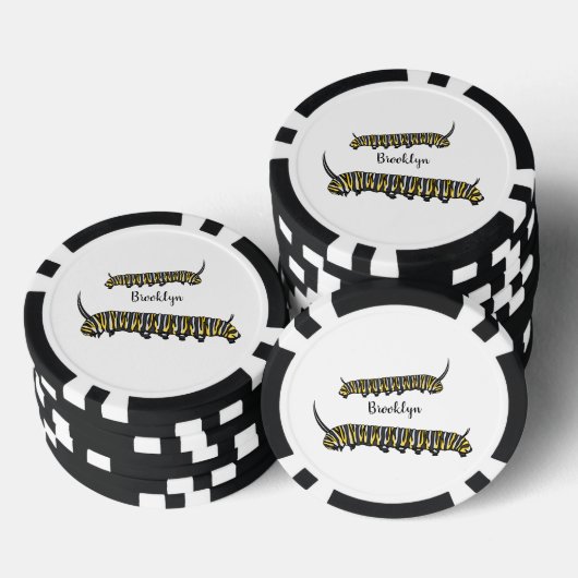 Monarch caterpijler cartoon illustratie poker chips (Opstapeling)
