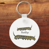 Monarch caterpijler cartoon illustratie sleutelhanger (Voorkant)