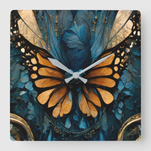 Monarch Celebration wandklok Vierkante Klok (Voorkant)