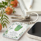 Monarch Chrysalis en Butterfly Aanmoediging Sleutelhanger (Voorkant Rechts)