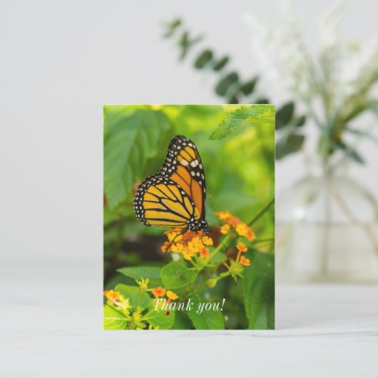 Monarch op Lantana Bedankkaart Briefkaart (Staand voorkant)