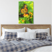 Monarch op Lantana Canvas Afdruk (Insitu (Slaapkamer))