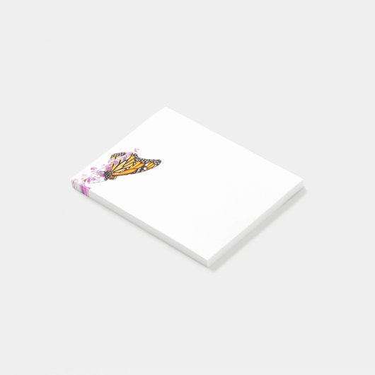 Monarch op lavendel post-it® notes (Schuin)