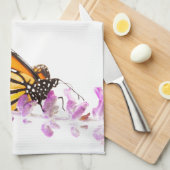 Monarch op lavendel theedoek (Quarter Fold)