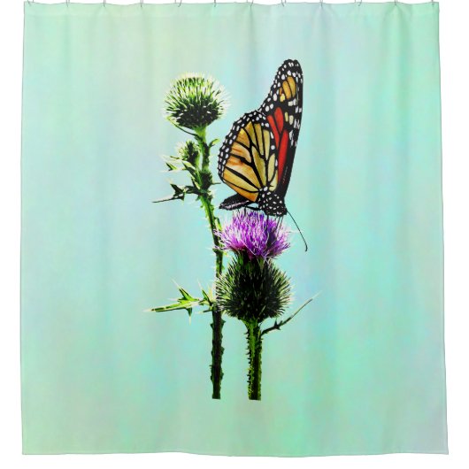 Monarch op Thistle Douchegordijn (Voorkant)