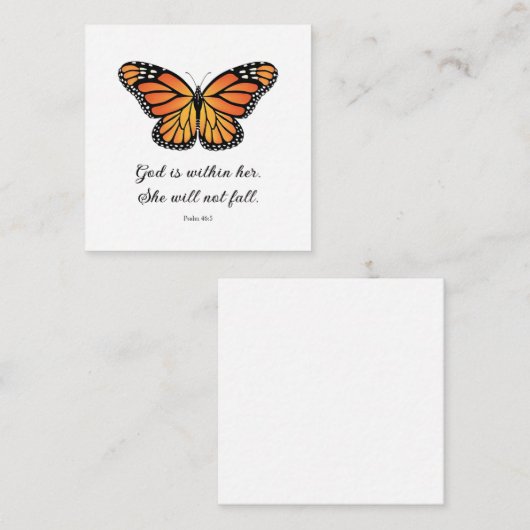 Monarch Papillon plat carte Dieu dans elle (Devant / Derrière)
