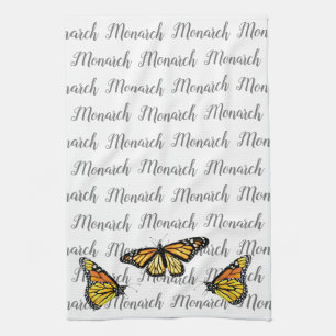 Monarch Script de serviettes de cuisine/papillons