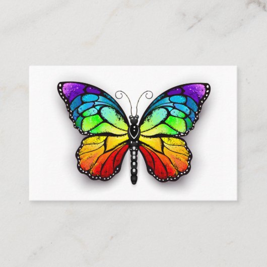 Monarch van regenboogvlinders aanbevelingskaartje (Voorkant)