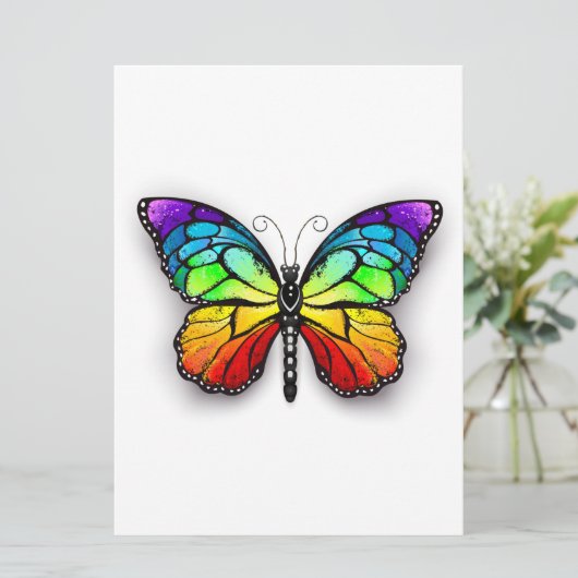 Monarch van regenboogvlinders aankondiging (Staand voorkant)