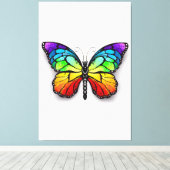 Monarch van regenboogvlinders canvas afdruk (Insitu (Houten vloer))