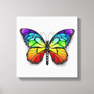 Monarch van regenboogvlinders canvas afdruk