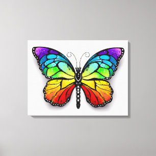 Monarch van regenboogvlinders canvas afdruk