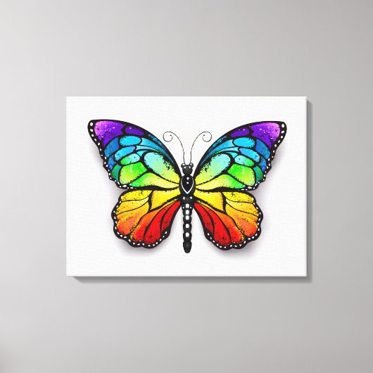 Monarch van regenboogvlinders canvas afdruk (Voorkant)