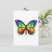 Monarch van regenboogvlinders feestdagenkaart (Staand voorkant)