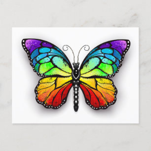 Monarch van regenboogvlinders feestdagenkaart