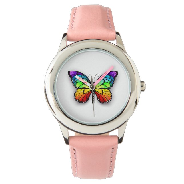 Monarch van regenboogvlinders horloge (Voorkant)