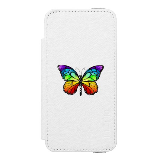 Monarch van regenboogvlinders incipio iPhone portemonnee hoesje (Voorkant Agenda)