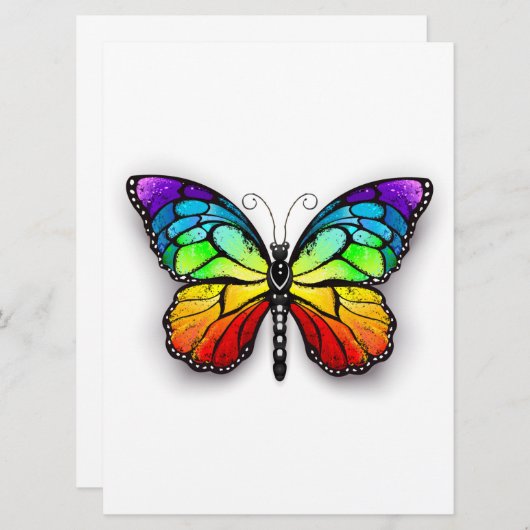 Monarch van regenboogvlinders kaart (Voorkant / Achterkant)