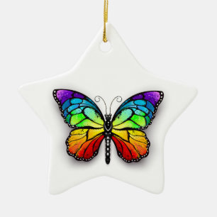 Monarch van regenboogvlinders keramisch ornament