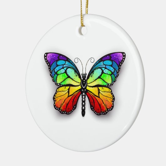 Monarch van regenboogvlinders keramisch ornament (Links)