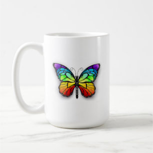 Monarch van regenboogvlinders koffiemok