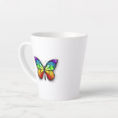 Monarch van regenboogvlinders latte mok (Linkerhoek)