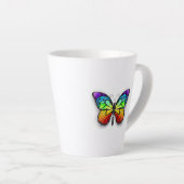 Monarch van regenboogvlinders latte mok (Rechterhoek)
