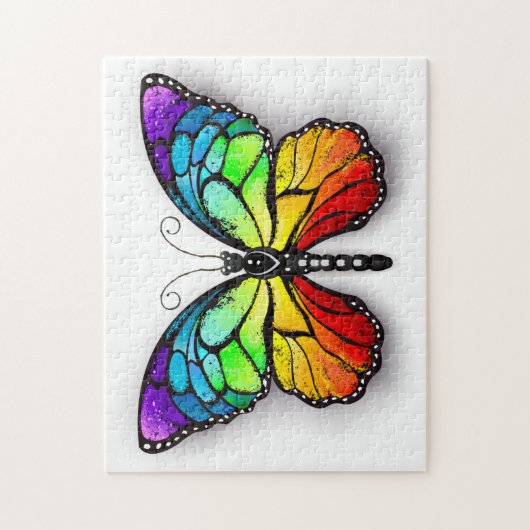 Monarch van regenboogvlinders legpuzzel (Verticaal)