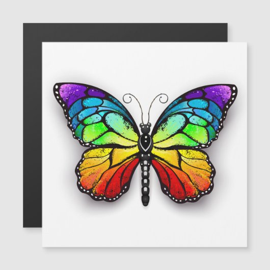 Monarch van regenboogvlinders magnetische uitnodiging (Voorkant / Achterkant)