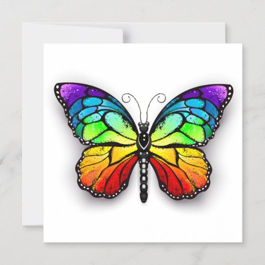 Monarch van regenboogvlinders magnetische uitnodiging (Voorkant)