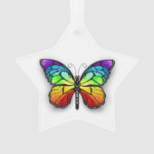 Monarch van regenboogvlinders ornament (voorkant)