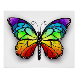 Monarch van regenboogvlinders perfect poster