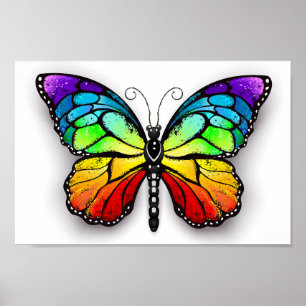 Monarch van regenboogvlinders poster