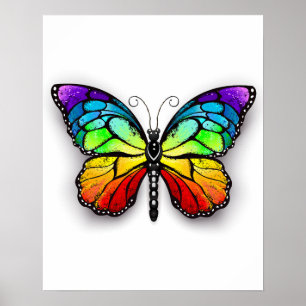 Monarch van regenboogvlinders poster