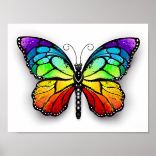 Monarch van regenboogvlinders poster
