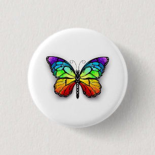 Monarch van regenboogvlinders ronde button 3,2 cm