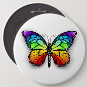 Monarch van regenboogvlinders ronde button 6,0 cm (Voorkant /achterkant)