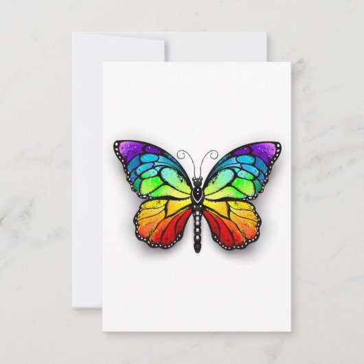 Monarch van regenboogvlinders RSVP kaartje (Voorkant)