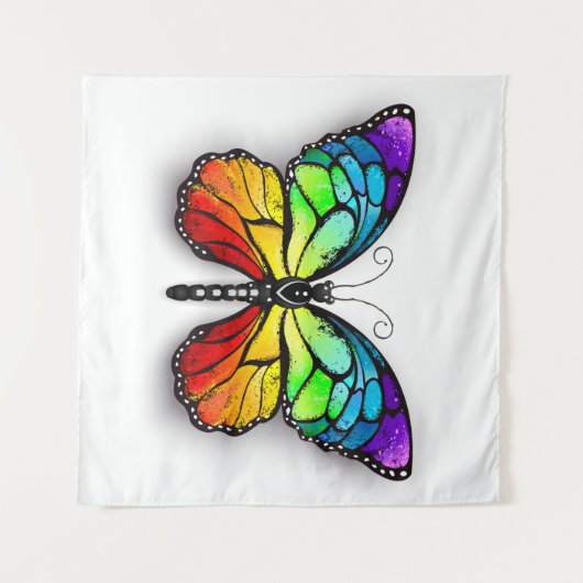 Monarch van regenboogvlinders wandkleed (Voorkant (horizontaal))