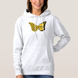monarch van vrouwen met zonnebloemen vlinder hoodie