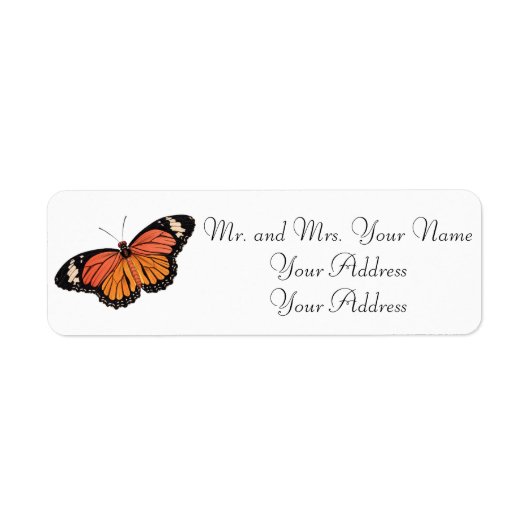 Monarch vlinder aangepaste Adresetiketten Etiket (Voorkant)