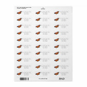 Monarch vlinder aangepaste Adresetiketten Etiket (Full Sheet)
