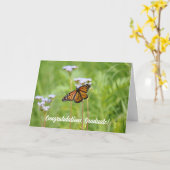 Monarch Vlinder Afstuderen Kaart (Gele Bloem)