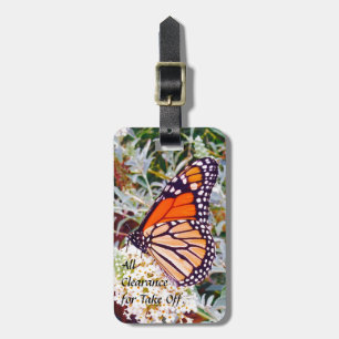 Monarch vlinder Alle vrijgave voor de start. Bagagelabel