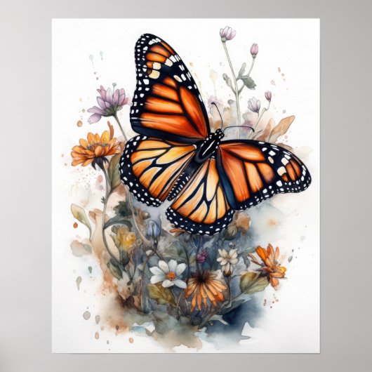 Monarch Vlinder Art Print Poster (Voorkant)